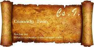 Csanády Iván névjegykártya